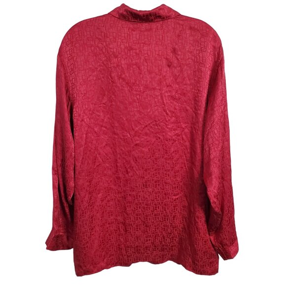 Alfani Mens Size M Shirt Pajama Top 100% Silk Button Down Geometric Textured - Picture 2 of 10